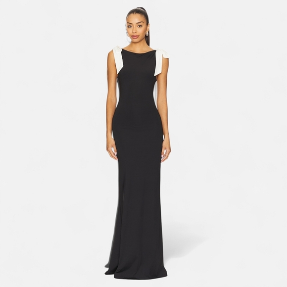 v neckline midi dress Black V-Neck Midi Dress